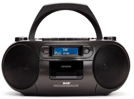 AIWA RC-300 Boombox med CD, kassett, DAB+, Bluetooth och USB, svart