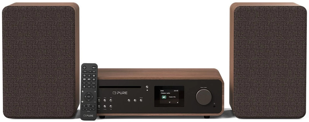 Pure Classic Stereo Hi-Fi-system – DAB+, CD, Bluetooth, 100W, valnöt