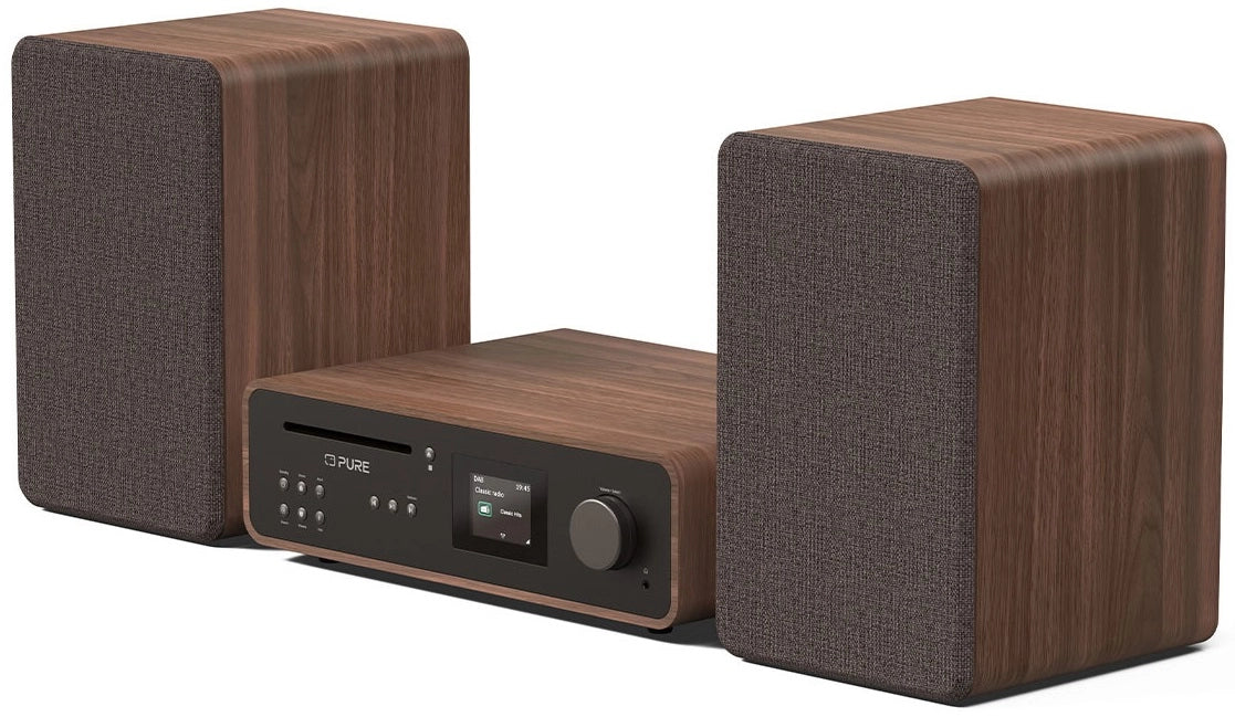 Pure Classic Stereo Hi-Fi-system – DAB+, CD, Bluetooth, 100W, valnöt