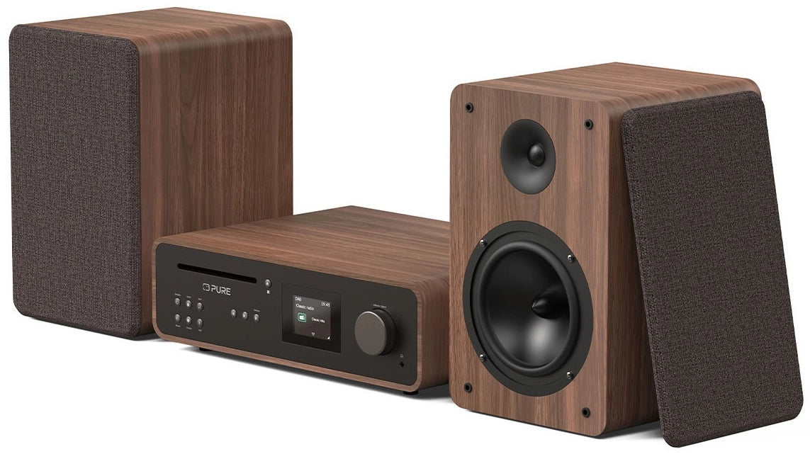 Pure Classic Stereo Hi-Fi-system – DAB+, CD, Bluetooth, 100W, valnöt