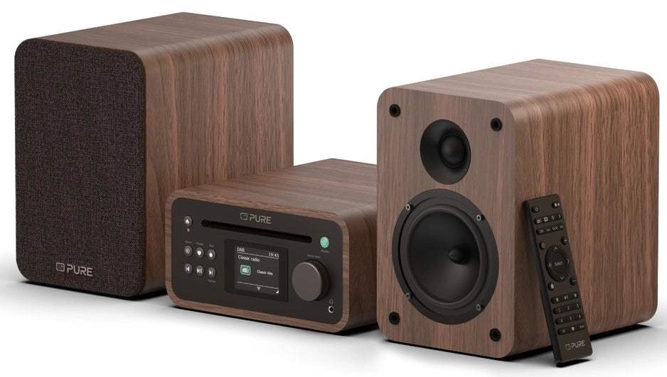 Pure Classic Stereo Mini Hi-Fi-system – DAB+, CD, Bluetooth, 40W, valnöt