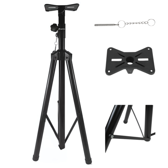 Högtalarstativ Tripod svart med säkerhetssprint