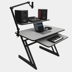 Skrivbord med hyllor och utdrag för keyboard (120 cm)
