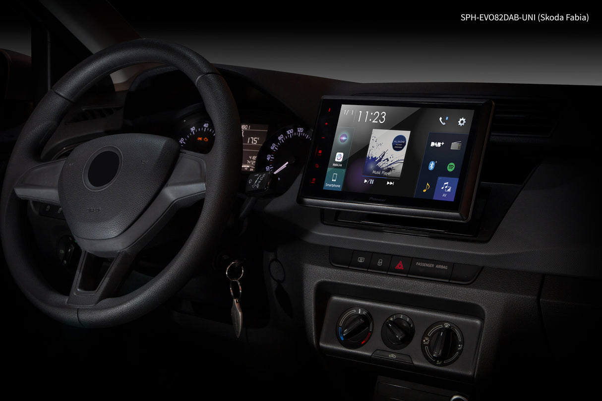 Pioneer SPH-EVO82DAB-Uni1-DIN Bilstereo med Apple CarPlay , DAB och Bluetooth