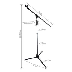 Mikrofonstativ med boom arm – justerbart 139–200 cm
