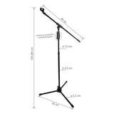 Mikrofonstativ med boom arm – justerbart 139–200 cm