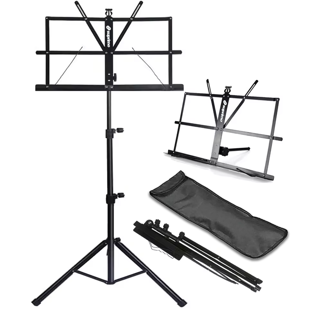 Nodestativ med väska – hopfällbart och höjdjusterbart 65–130 cm