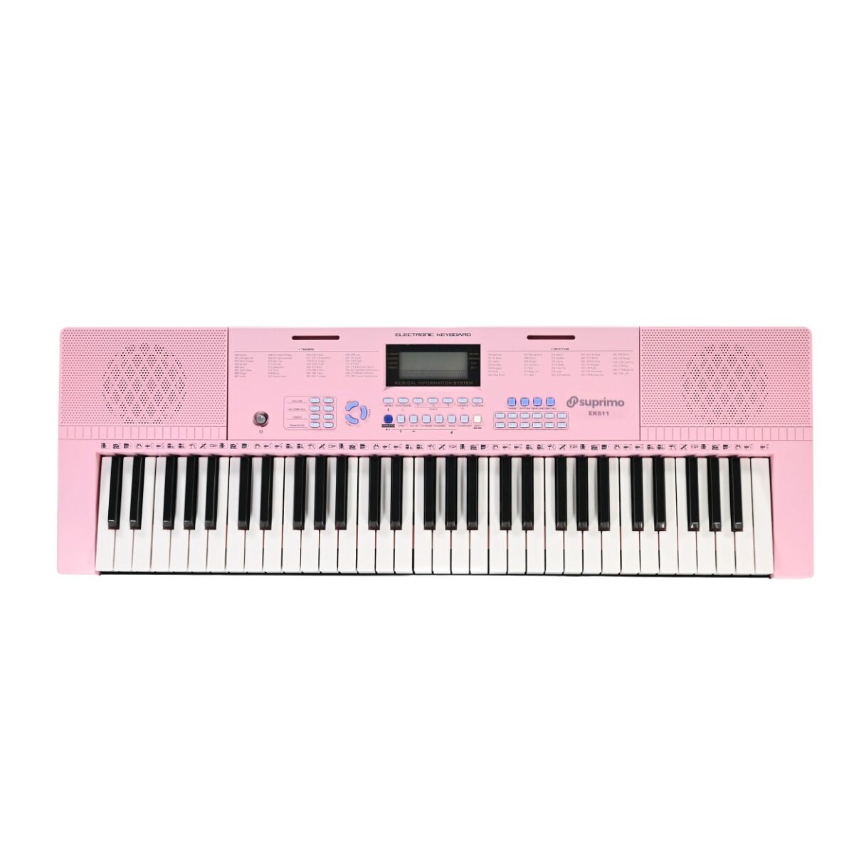 SUPRIMO Keyboard 61 Tangenter Pink med Mikrofon og Nodestativ
