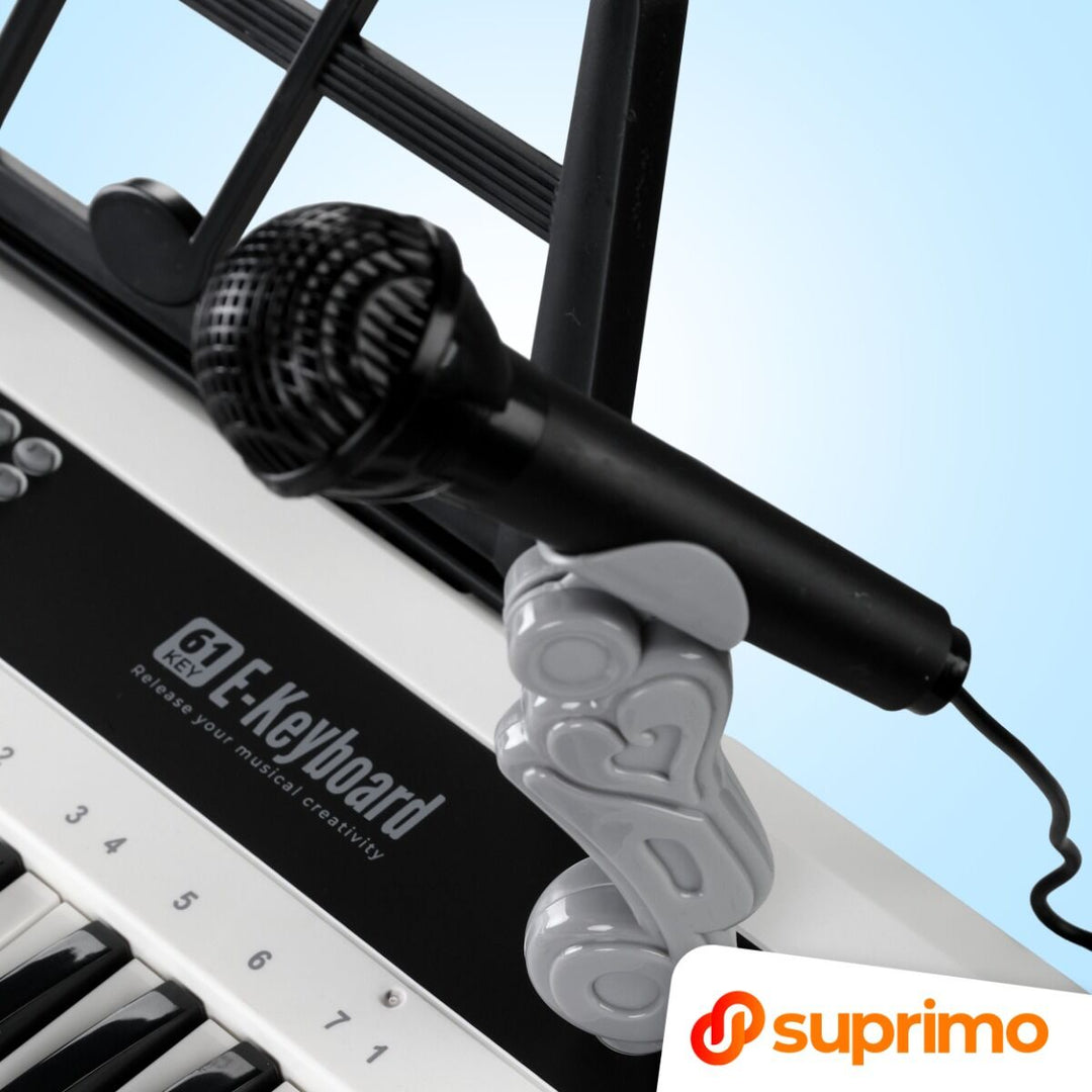 SUPRIMO KEY61 KD Keyboard med 61 tangenter och Mikrofon, vit