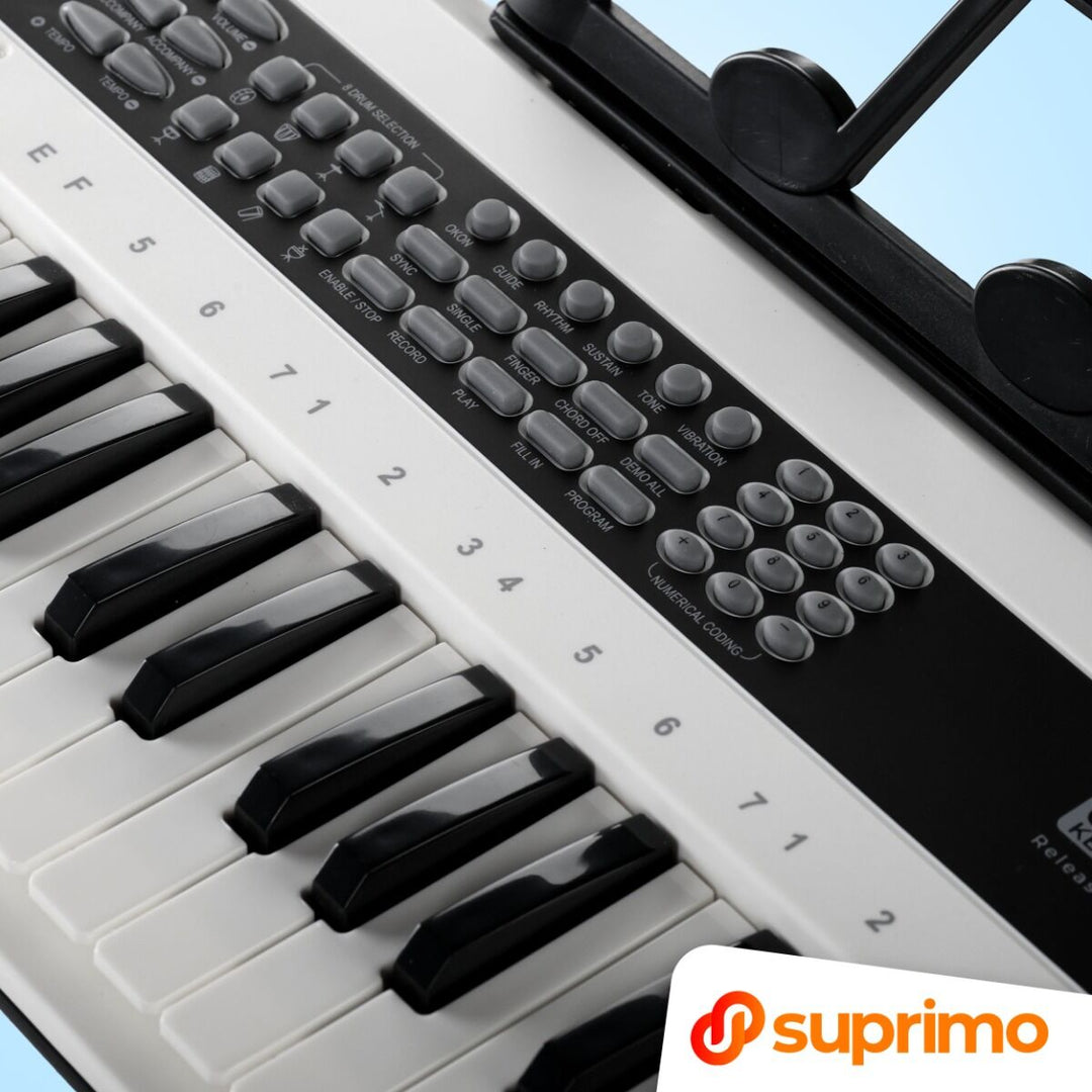 SUPRIMO KEY61 KD Keyboard med 61 tangenter och Mikrofon, vit