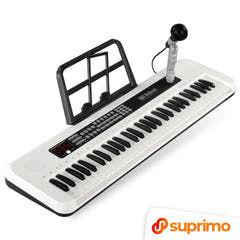 SUPRIMO KEY61 KD Keyboard med 61 tangenter och Mikrofon, vit