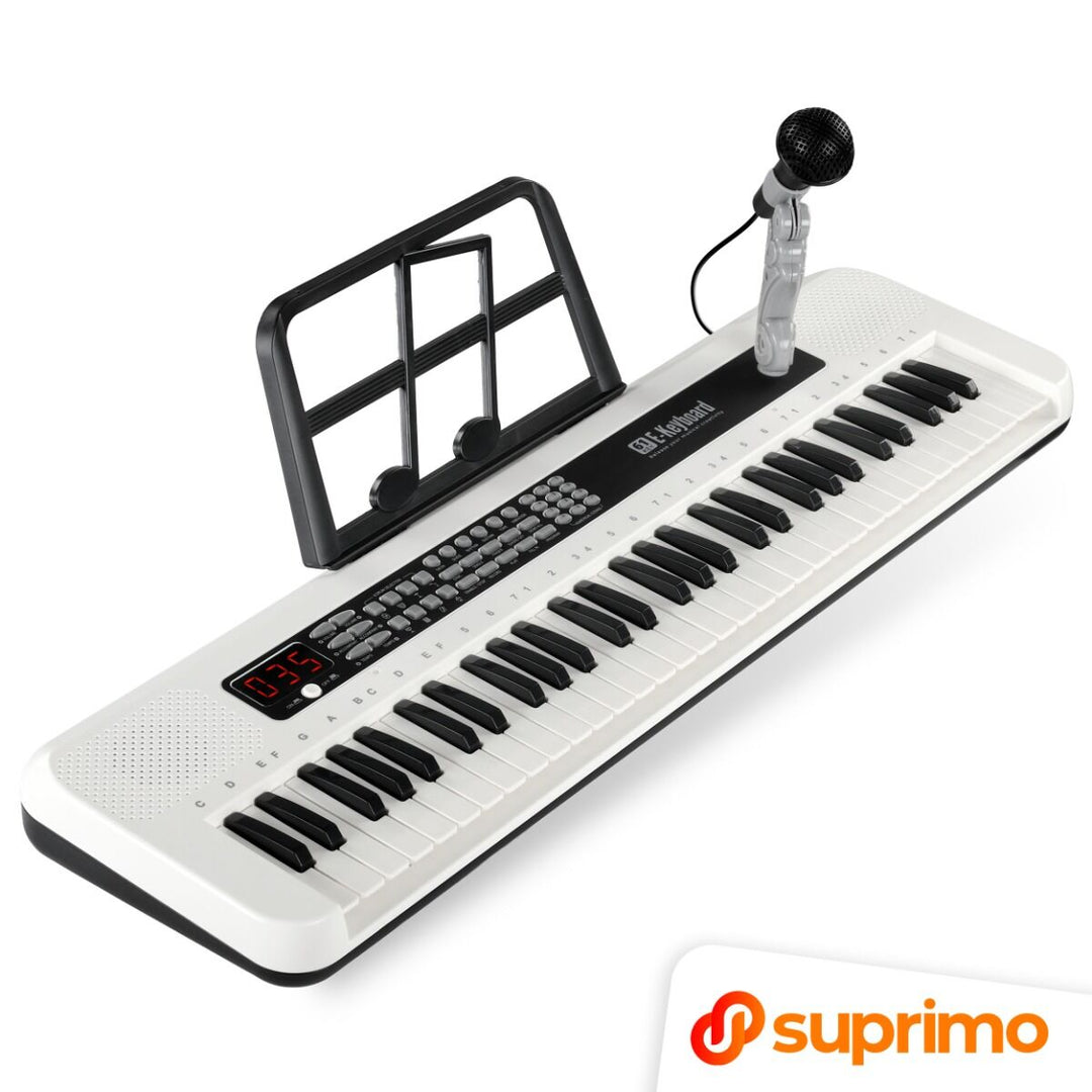 SUPRIMO KEY61 KD Keyboard med 61 tangenter och Mikrofon, vit