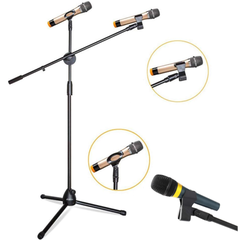 Mikrofonstativ med Boom Arm, Smartphonehållare och Gooseneck