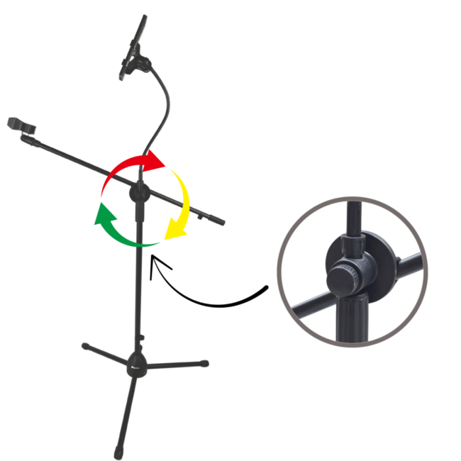 Mikrofonstativ med Boom Arm, Smartphonehållare och Gooseneck