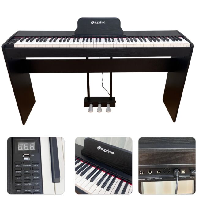 Suprimo SDP88 BK Digital Piano 88 med viktade tangenter, Sort