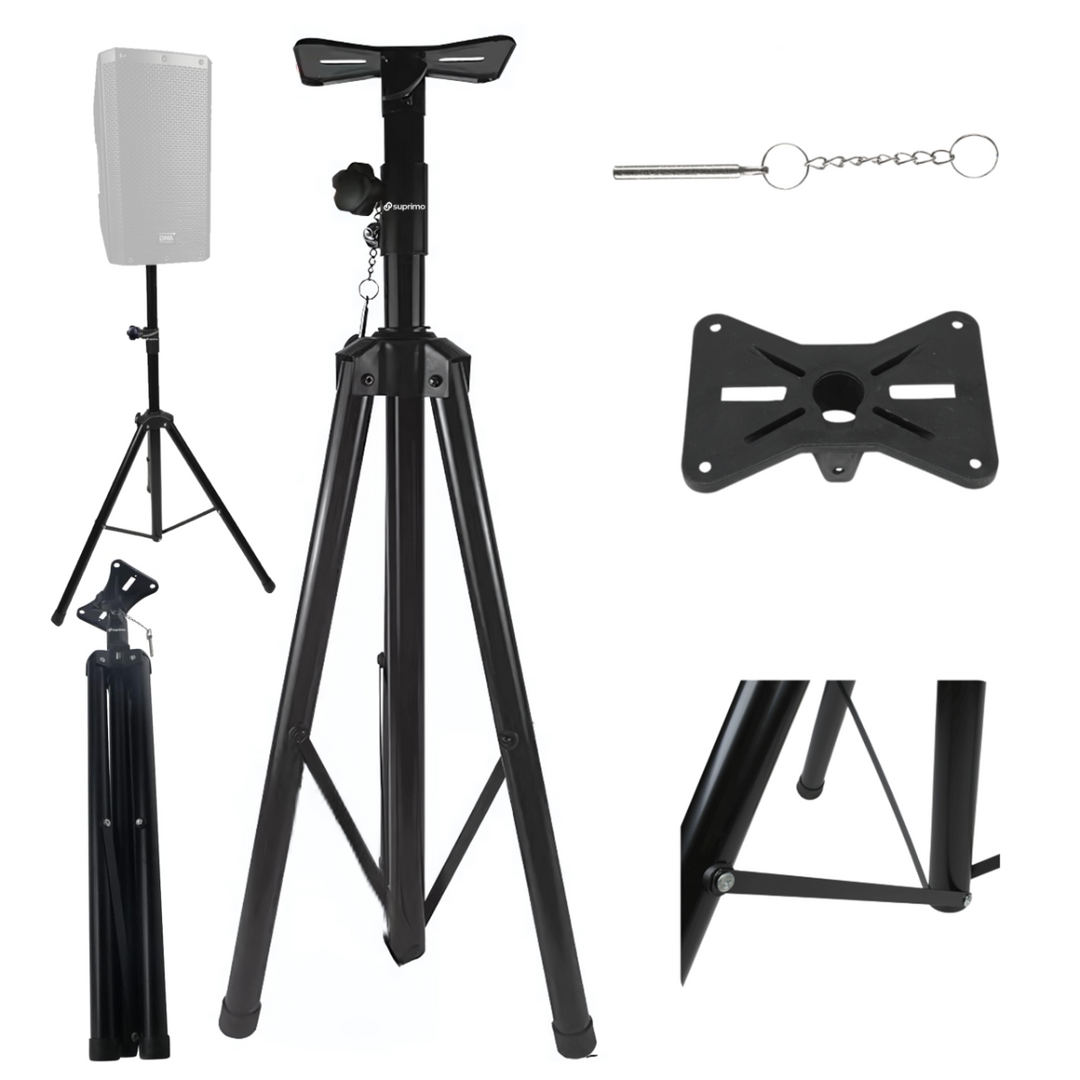 Högtalarstativ Tripod svart med säkerhetssprint