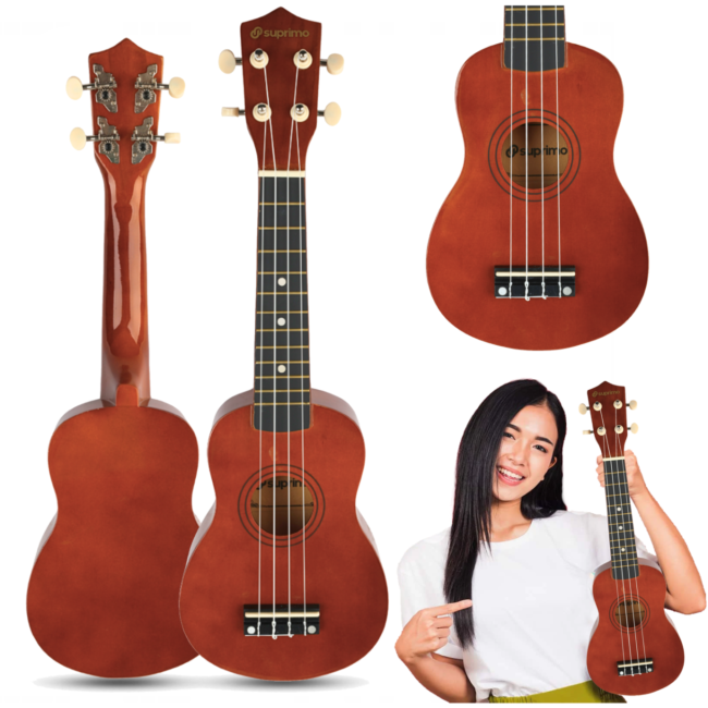 Sopranukulele, mörkt trä