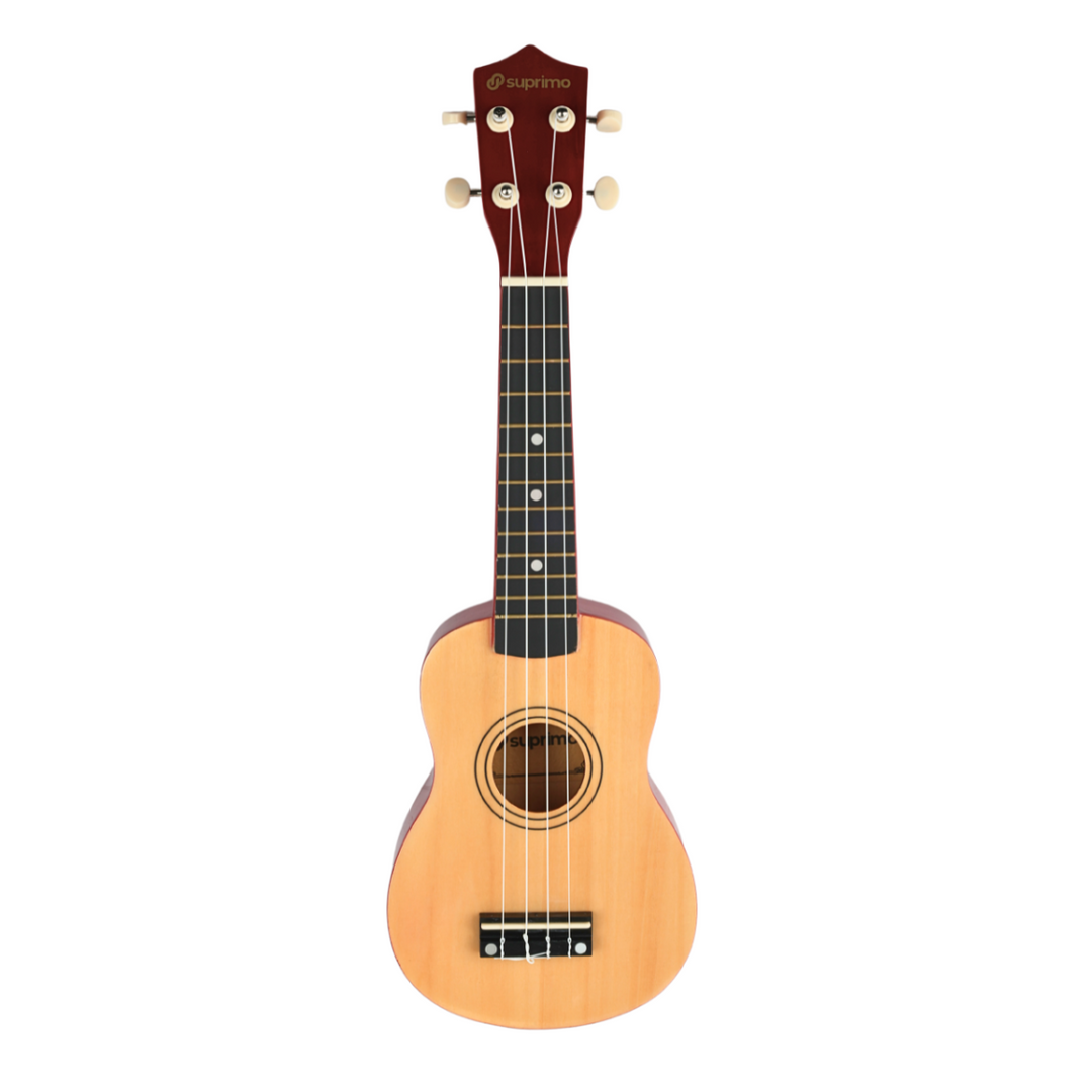 Sopran ukulele; naturligt trä