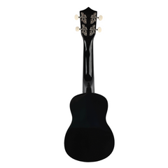 Ukulele-set med fodral, stämapparat och tillbehör, svart