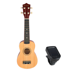 Ukuleleset med Fodral, Tuner och Tillbehör, Naturträ