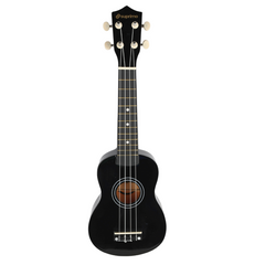 Ukulele-set med fodral, stämapparat och tillbehör, svart