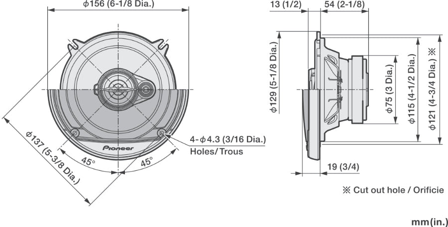 Pioneer TS-A1371F bilhögtalare (13 cm, 5,25")