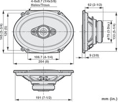 Pioneer TS-A6881F bilhögtalare (350W, 6"x8")