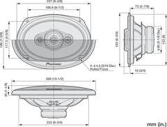 Pioneer TS-A6961F 4-vägs koaxialsystem (450W, 6"x9")