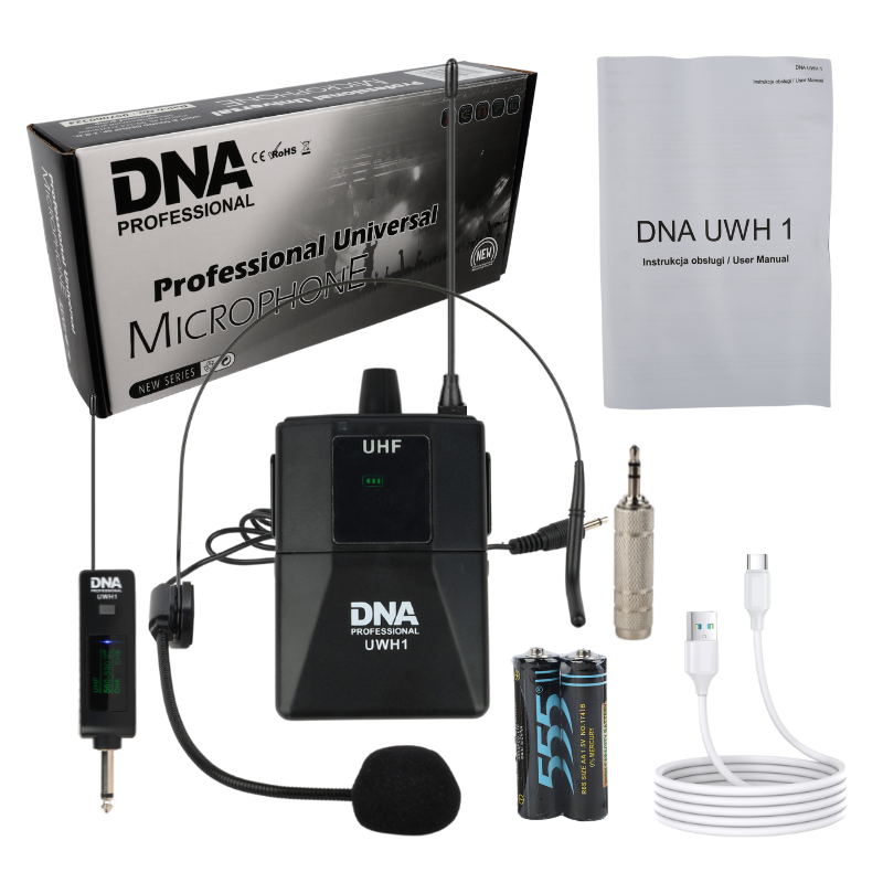 DNA UWH 1 Trådlöst Headset Mikrofon System med Bodypack