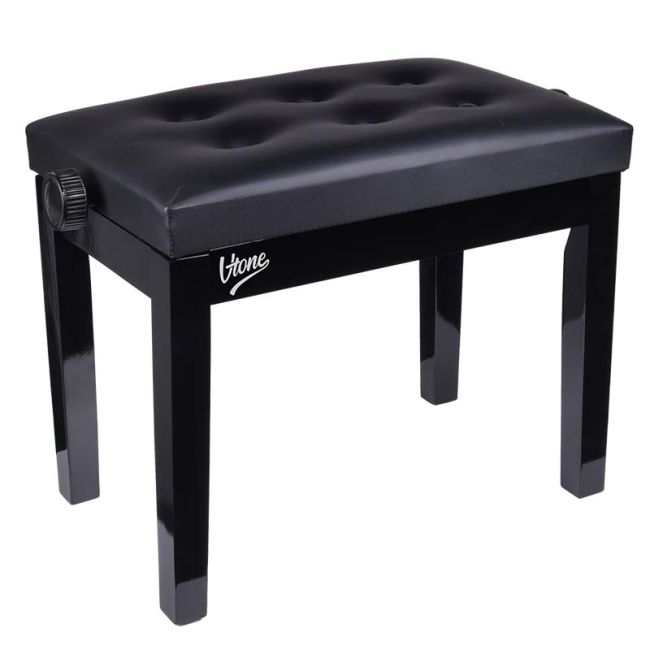 Pianopall med svart konstläder