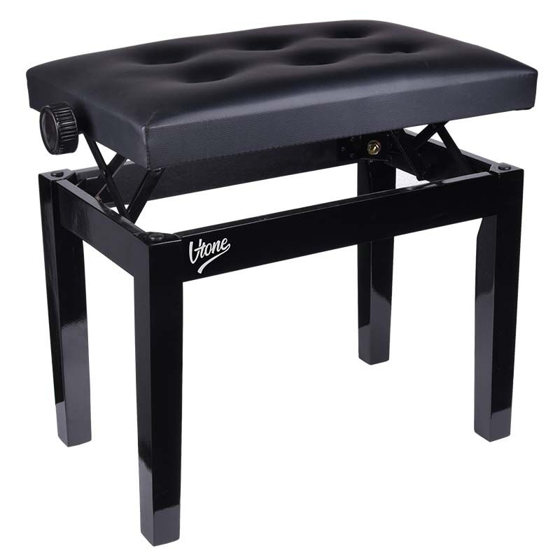 Pianopall med svart konstläder