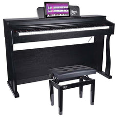 Pianopall med svart konstläder