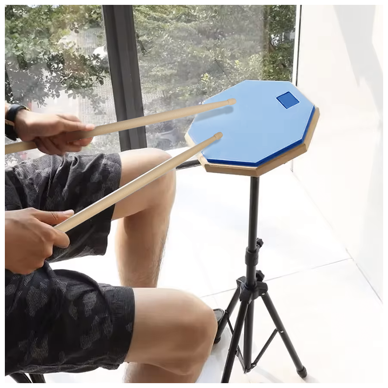 V-TONE PDS1 BL Övningspad 12" – Blå Practice Drum Pad Set med stativ, sticks och väska