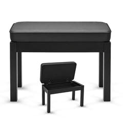 V-TONE Piano- och Keyboardbänk med förvaring, Svart