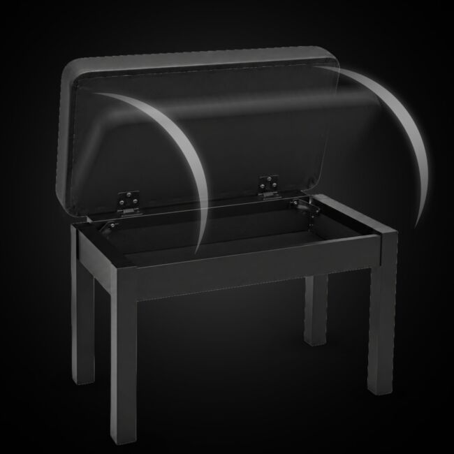 V-TONE Piano- och Keyboardbänk med förvaring, Svart