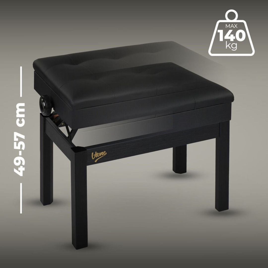 V-TONE PB2 BK Pianopall – Justerbar 49–57 cm
