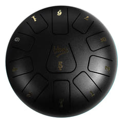 Tongue Drum 8" Svart inkl. Tillbehör (11 Toner)