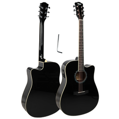 V-TONE VEAG1 CE BK elektro-akustisk gitarr 4/4 dreadnought cutaway svart
