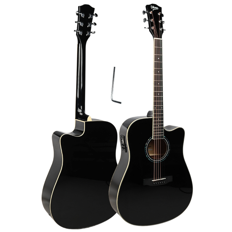 V-TONE VEAG1 CE BK elektro-akustisk gitarr 4/4 dreadnought cutaway svart