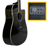 V-TONE VEAG1 CE BK elektro-akustisk gitarr 4/4 dreadnought cutaway svart
