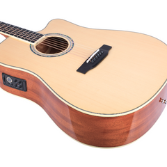 V-TONE VEAG1 CE NT Elektroakustisk Gitarrer 4/4 Dreadnought Cutaway – natur