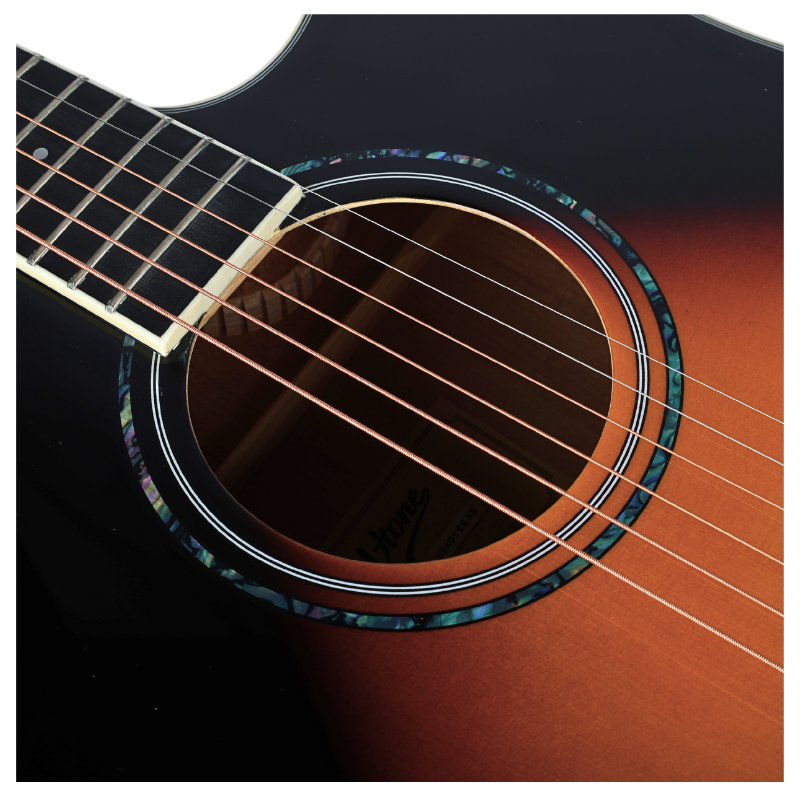 V-TONE VEAG1 CE VS elektro-akustisk gitarr 4/4 dreadnought cutaway sunburst