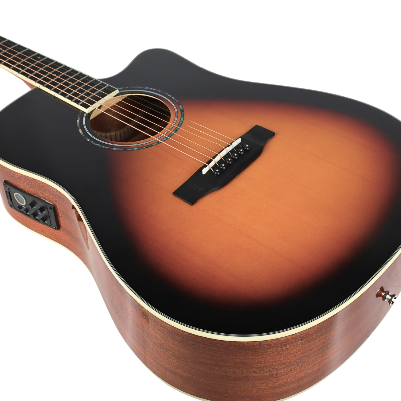 V-TONE VEAG1 CE VS elektro-akustisk gitarr 4/4 dreadnought cutaway sunburst