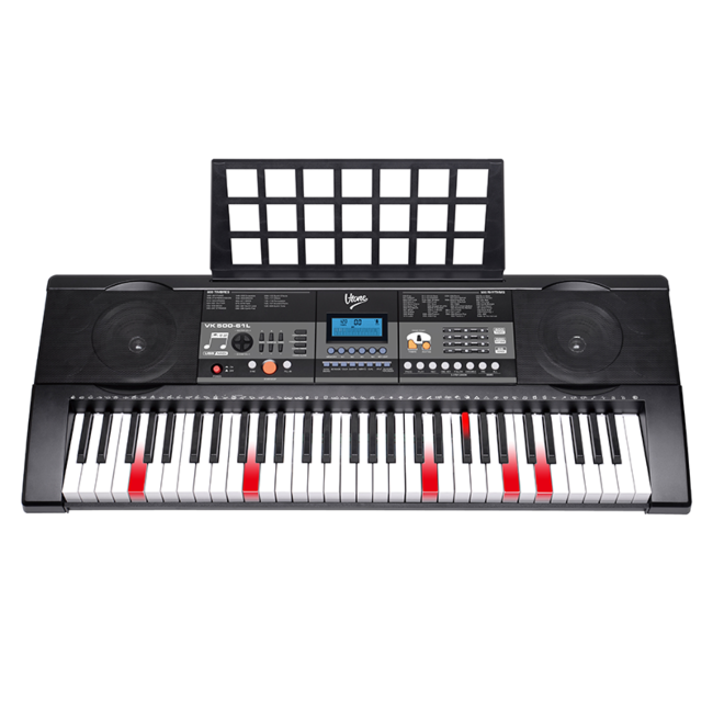 V-TONE VK-500 61L Keyboards – 61 Tangenter med LED Lärfunktion för Barn och Nybörjare