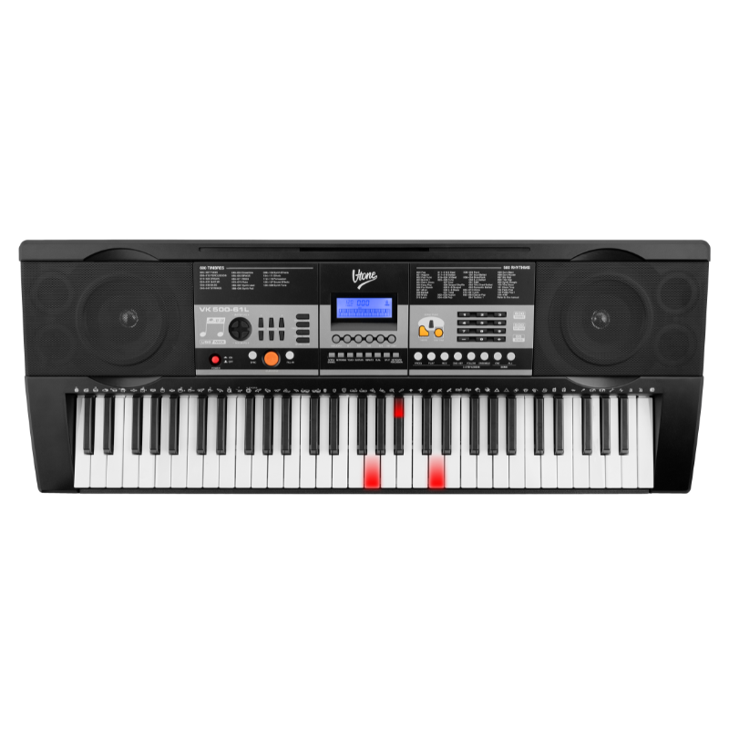 V-TONE VK-500 61L Keyboards – 61 Tangenter med LED Lärfunktion för Barn och Nybörjare