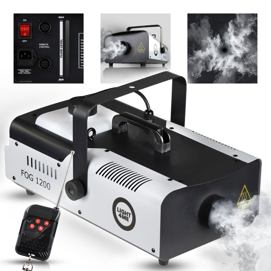 Light4Me Fog 1200 Rökmaskin 1200W med Trådlös & Kablet Fjärrkontroll