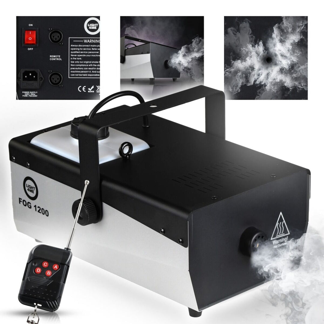 Light4Me Fog 1200 V2 Rökmaskin 1200W med Trådlös Fjärrkontroll & DMX