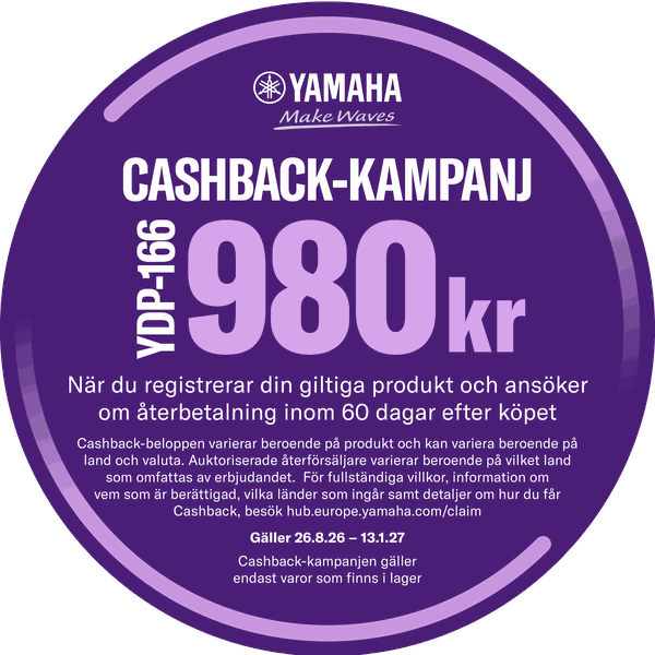 Yamaha cashback-kampanj: få 980 kr tillbaka – så här gör du